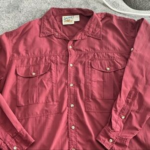 TravelSmith Burgundy Nylon Long Sleeve Shirt